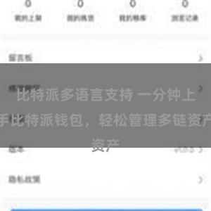 比特派多语言支持 一分钟上手比特派钱包，轻松管理多链资产