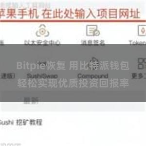 Bitpie恢复 用比特派钱包轻松实现优质投资回报率